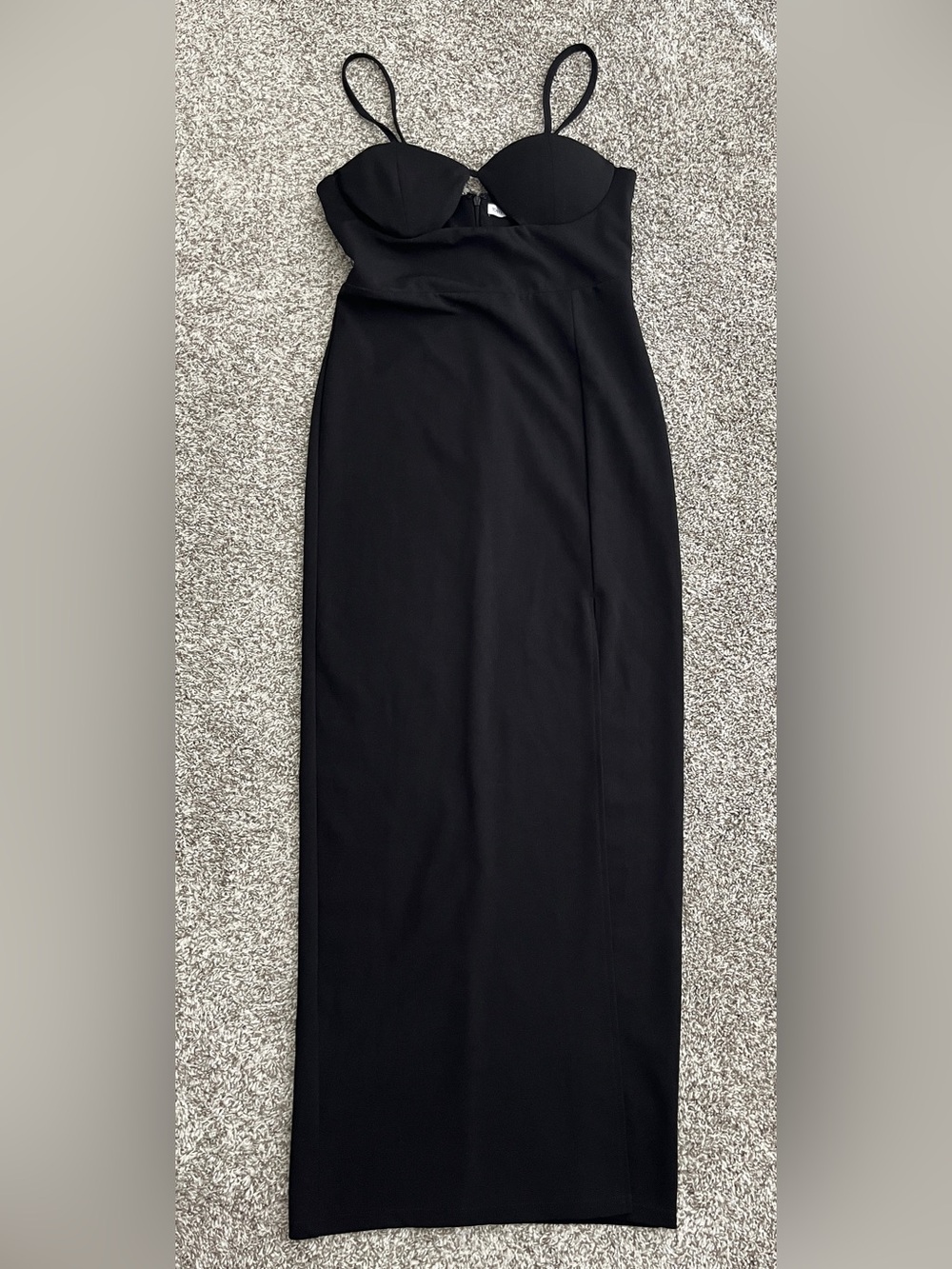 Toby Heart Ginger Black Maxi Cut-Out Slit Dress
